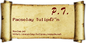 Pacsolay Tulipán névjegykártya